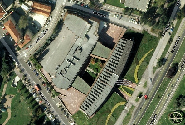 Luftfoto des Museums vor dem Umbau