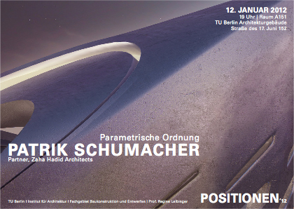 Vortrag von Patrik Schumacher in Berlin