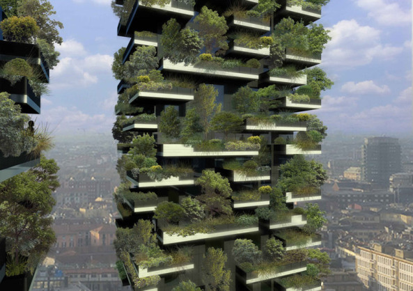 Bewaldete Hochhuser in Mailand