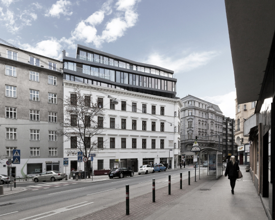 Wohnhaus in Wien aufgestockt
