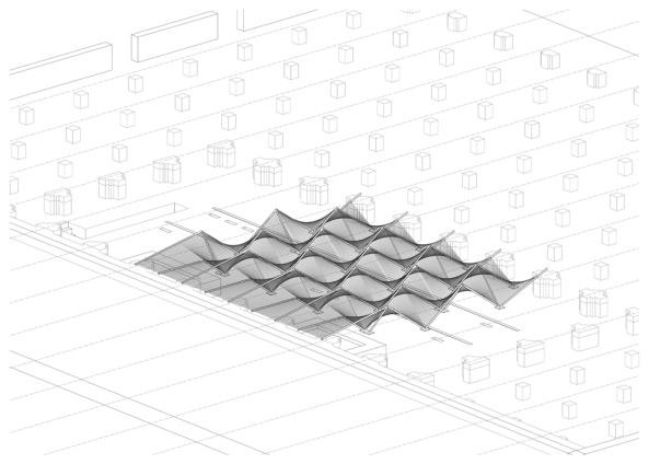 Barkow Leibinger Architekten, Biennale Marrakech, Higher Atlas, Loom-Hyperbolic,  Tempor�re Installation, Matrix