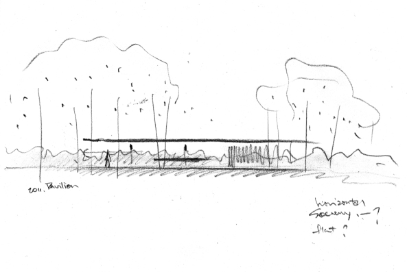 Pavillon, China, ko-Farm, Skizze