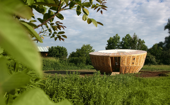 Tourner autour du Ried, StAndr-Lang Architectes, Bastien Saint-Andr, Maxime Lang, Muttersholtz, Delphine Gauchi Designer, Maiskolben als Fassade, Nachhaltiges Bauen, Sustainable Pavillon