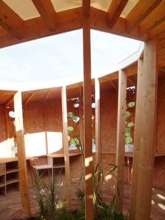 Tourner autour du Ried, StAndr-Lang Architectes, Bastien Saint-Andr, Maxime Lang, Muttersholtz, Delphine Gauchi Designer, Maiskolben als Fassade, Nachhaltiges Bauen, Sustainable Pavillon