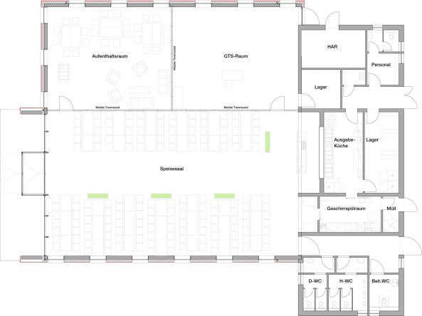 Mensa, Schulerweiterung, SpreierTrenner Architekten, Salmtal