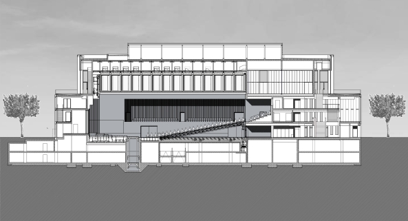 Bruderhausgelnde Reutlingen, Stadt Reutlingen, Stadthalle, Max Dudler Architekten, Mies van der Rohe, Nationalgalerie, Akustik, Stadtbalkon