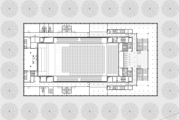 Bruderhausgelnde Reutlingen, Stadt Reutlingen, Stadthalle, Max Dudler Architekten, Mies van der Rohe, Nationalgalerie, Akustik, Stadtbalkon