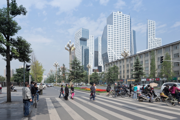 Steven Holl Architects, sliced porosity block, Chengdu, Sichuan, Lebbeus Woods, Han Meilin, China