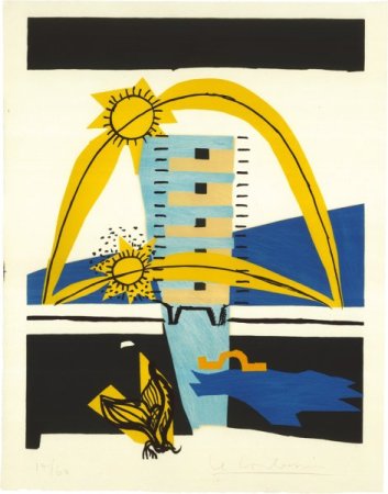 Blatt Nr. 8 aus Poème de l’angle droit – Lithographie, 1955