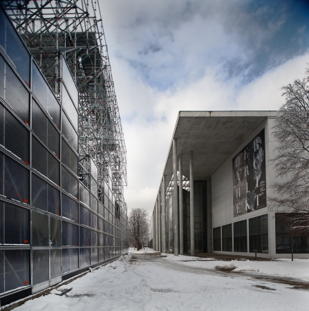 Schaustelle, Pinakothek der Moderne Mnchen, J. Mayer H. Architekten, Temporre Architektur, Temporre Bauten, Corinne Rose, Jrgen Mayer H.