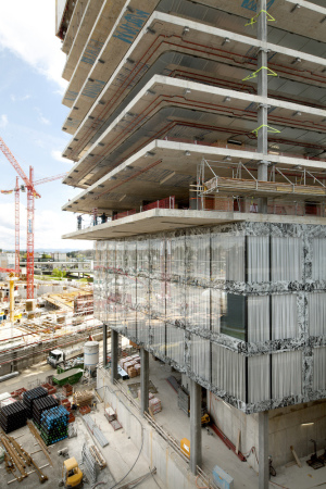 Wiel Arets, Wallisellen, Richti-Areal, Z�rich, Allianz Headquarters, Allianz Schweiz, Glasfassade, Marmor, Fassadenprint, Sonnenschutz