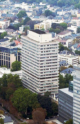 Abrissbeginn fr Hochtief-Hochhaus in Frankfurt