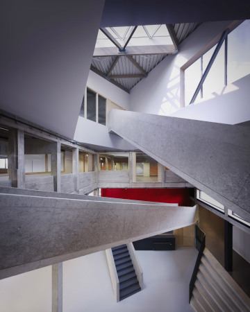 Treppenlabyrinth,  AVDK Architecten Vande Kerckhove (Kortrijk), University College Howest, Stairs, Steps, Treppenskulptur, Piranesi, Harry Potter, Game Design
