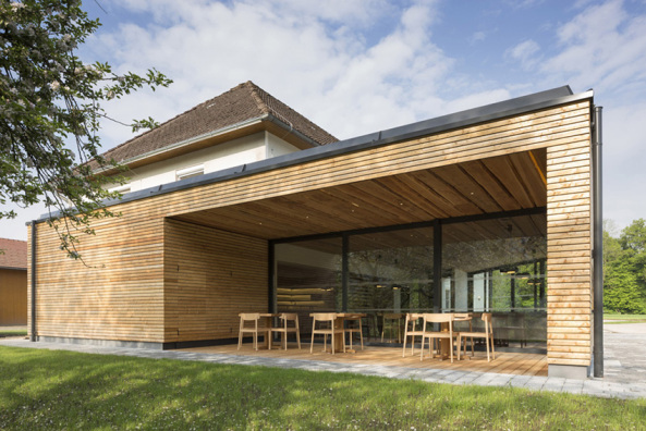 Mostschnke, Gastraum, Holzbau, Haas Architektur