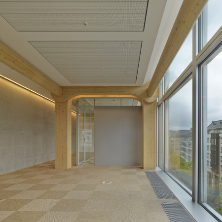 Werdtstrasse, Zrich, Tamedia, Holzbau, Shigeru Ban, Broneubau, Holzkonstruktion, Doppelfassade, Tamedia-Neubau, Werdareal Zrich, Holz, Nachhaltiges Bauen