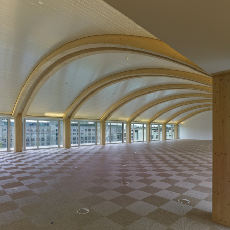 Werdtstrasse, Zrich, Tamedia, Holzbau, Shigeru Ban, Broneubau, Holzkonstruktion, Doppelfassade, Tamedia-Neubau, Werdareal Zrich, Holz, Nachhaltiges Bauen