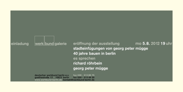Ausstellung, Werkbund Berlin, Georg-Peter Mgge