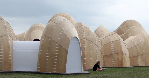 Ein Festival-Pavillon im dnischen Roskilde