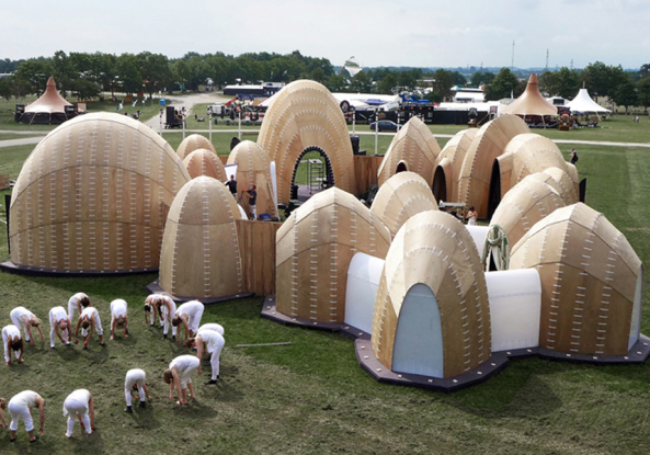 Ein Festival-Pavillon im dnischen Roskilde