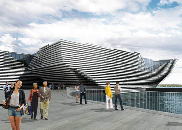 Wettbewerb, V&A Museum, Designzentrum, Kengo Kuma and Associates, Dundee, Schottland, Baustart