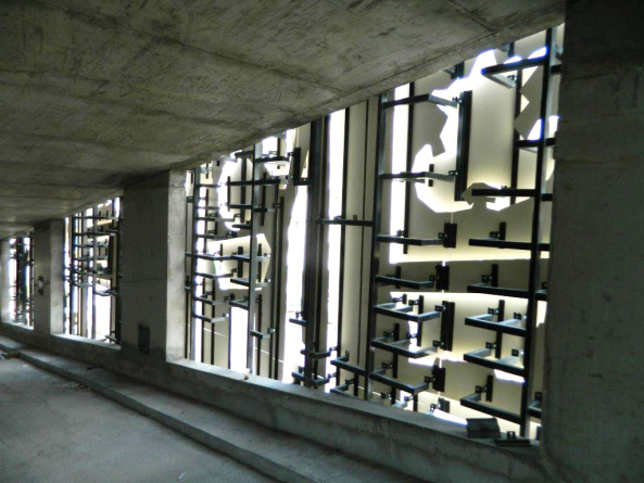 Parkhaus in Skopje, Barockgarage, Popelka Poduschka Architekten PPAG (Wien) und Goricanka Architects (Skopje), Milan Mijalkovic, Skopje 2014, Fassade, Kenzo Tange