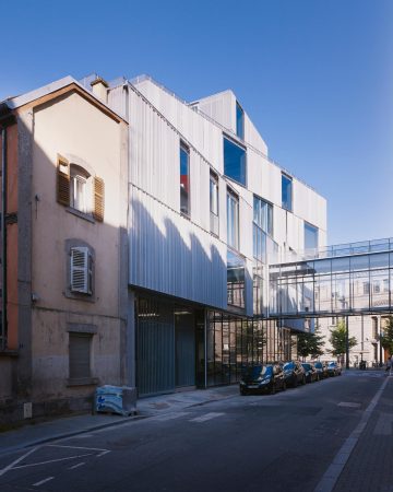 Marc Mimram Architectes, cole Nationale Suprieure d'Architecture de Strasbourg, Architekturschule in Straburg, Unigebude, Lamellenfassade, Marc Mimram