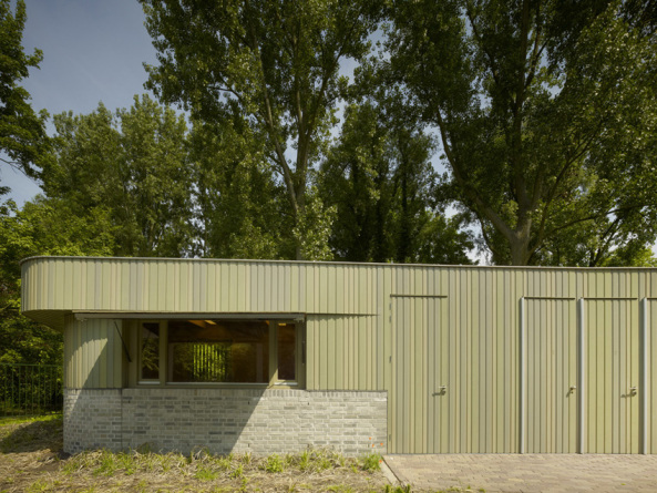 Pavillon, Backstein, Holz, Marc Prosman Architecten, Beatrixpark, Amsterdam