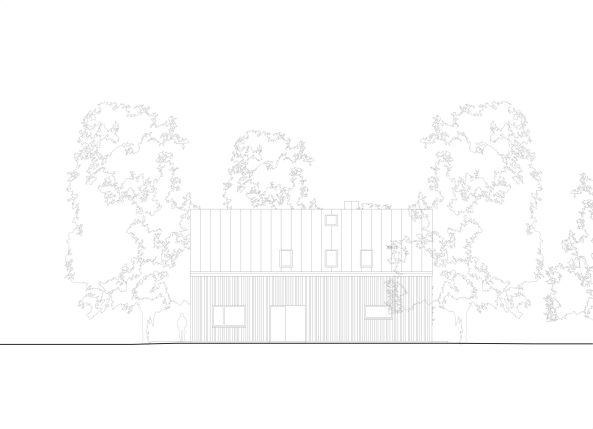 Haus in Kleinmachnow, Berlin, Holzhaus, Holzhtte, Wohnhuas, Kleinod, Musikerviertel, Haus im Wald, KrausevonMatuschka Architekten, Hans Krause, Peter von Matuschka, da! Architektur in und aus Berlin 2014, Satteldach