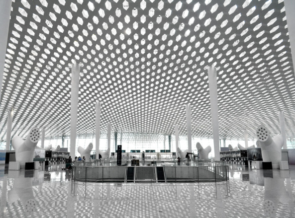 Fuksas, Baoan District, Shenzhen, Guangdong, China, Massimiliano and Doriana Fuksas, Studio Fuksas, Knippers Helbig Engineering, Stuttgart, NY, shenzhen baoan international airport, Flughafen, Terminal, T3, Gate, Airport, Flughafenarchitektur, Bauen in China
