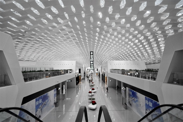 Fuksas, Bao�an District, Shenzhen, Guangdong, China, Massimiliano and Doriana Fuksas, Studio Fuksas, Knippers Helbig Engineering, Stuttgart, NY, shenzhen bao�an international airport, Flughafen, Terminal, T3, Gate, Airport, Flughafenarchitektur, Bauen in China