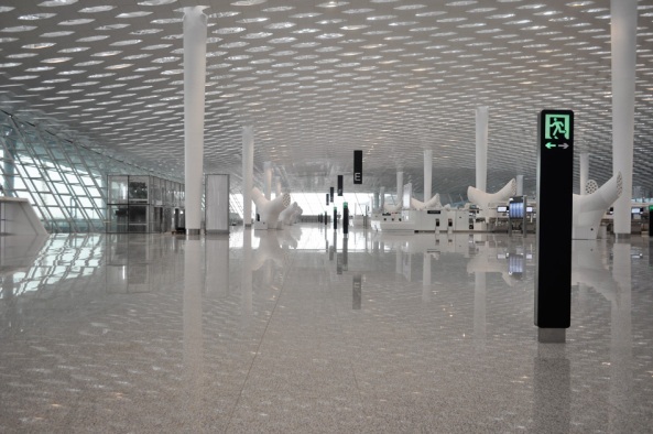 Fuksas, Baoan District, Shenzhen, Guangdong, China, Massimiliano and Doriana Fuksas, Studio Fuksas, Knippers Helbig Engineering, Stuttgart, NY, shenzhen baoan international airport, Flughafen, Terminal, T3, Gate, Airport, Flughafenarchitektur, Bauen in China