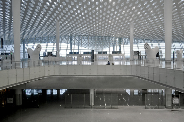 Fuksas, Baoan District, Shenzhen, Guangdong, China, Massimiliano and Doriana Fuksas, Studio Fuksas, Knippers Helbig Engineering, Stuttgart, NY, shenzhen baoan international airport, Flughafen, Terminal, T3, Gate, Airport, Flughafenarchitektur, Bauen in China