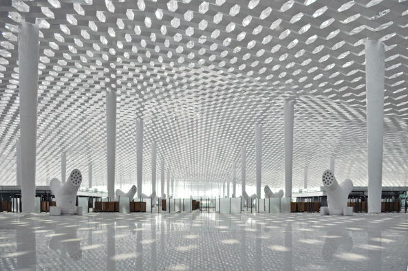 Fuksas, Baoan District, Shenzhen, Guangdong, China, Massimiliano and Doriana Fuksas, Studio Fuksas, Knippers Helbig Engineering, Stuttgart, NY, shenzhen baoan international airport, Flughafen, Terminal, T3, Gate, Airport, Flughafenarchitektur, Bauen in China