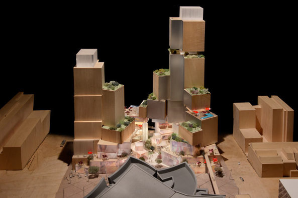 Frank Gehry, Walt Disney Concert Hall, Grand Avenue Project, Los Angeles, Dekonstruktivismus, Shopping centre, center, Einkaufszentrum, Hochhaus, Hochhuser, residential complex, gloria Molina