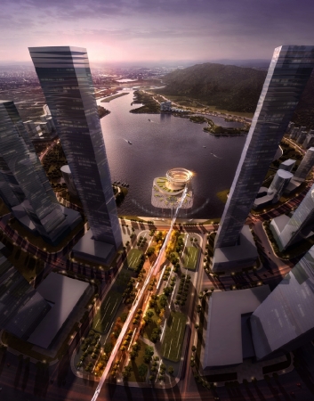 KSP Jrgen Engel Architekten; Meixi Urban Helix; Mexi See; Changsha; China; Aussichtspunkt; Wettbewerb