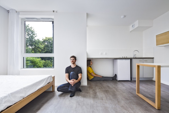 Ithaques, Atelier WRA, Studentenwohnheim, Wohneim, Holzhaus, Holztragwerk, Holzfassade, Gartenhaus, Whild rabbits architecture