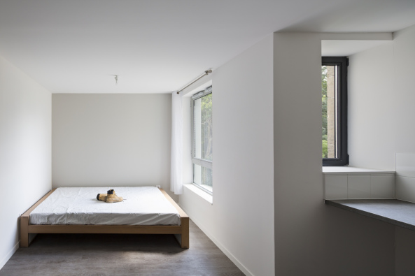 Ithaques, Atelier WRA, Studentenwohnheim, Wohneim, Holzhaus, Holztragwerk, Holzfassade, Gartenhaus, Whild rabbits architecture