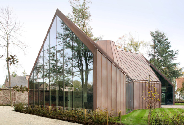 Einfamilienhaus, Kupferfassade, Graux & Baeyens architects, Gent, Belgien