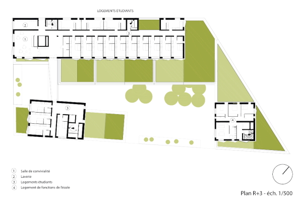 Schule, Wohnheim, Cardinet Chalabre, Paris, Atelier d'Architecture Philas