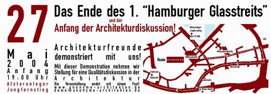 Demonstration gegen Glasarchitektur-Streit in Hamburg