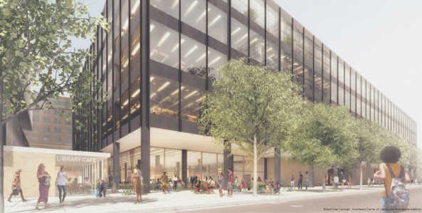 Mecanoo mit Martinez Johnson, Mies van der Rohe, Mies-Bibliothek in Washington, Shortlist, Martin Luther King Memorial Library, Mecanoo (Delft), Patkau Architects (Vancouver) und Studios Architecture (Washington), Mies, Umbau, Abstimmung