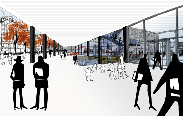 Mecanoo mit Martinez Johnson, Mies van der Rohe, Mies-Bibliothek in Washington, Shortlist, Martin Luther King Memorial Library, Mecanoo (Delft), Patkau Architects (Vancouver) und Studios Architecture (Washington), Mies, Umbau, Abstimmung