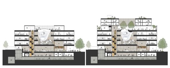 Mecanoo mit Martinez Johnson, Mies van der Rohe, Mies-Bibliothek in Washington, Shortlist, Martin Luther King Memorial Library, Mecanoo (Delft), Patkau Architects (Vancouver) und Studios Architecture (Washington), Mies, Umbau, Abstimmung