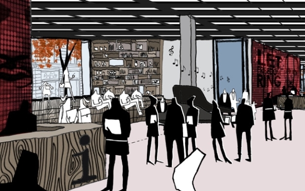 Mecanoo mit Martinez Johnson, Mies van der Rohe, Mies-Bibliothek in Washington, Shortlist, Martin Luther King Memorial Library, Mecanoo (Delft), Patkau Architects (Vancouver) und Studios Architecture (Washington), Mies, Umbau, Abstimmung