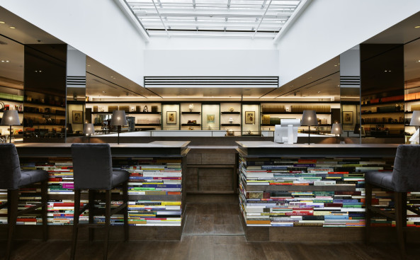 Klein Dytham architecture, Buchhandlung, Buchgesch�ft, Tokyo, Daikanyama, Tsutaya, Medienkaufhaus, Kulturkaufhaus, Pavilion, T-Store, Anjin lounge, Relieffassade, Shibuya, Nac�sa & Partners