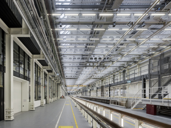 EM2N;Schweizerischen Bundesbahnen; SBB, Serviceanlage; Z�rich-Herdern; Mathias M�ller; Daniel Niggli; Faserzement; Fassade