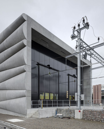 EM2N;Schweizerischen Bundesbahnen; SBB, Serviceanlage; Zrich-Herdern; Mathias Mller; Daniel Niggli; Faserzement; Fassade