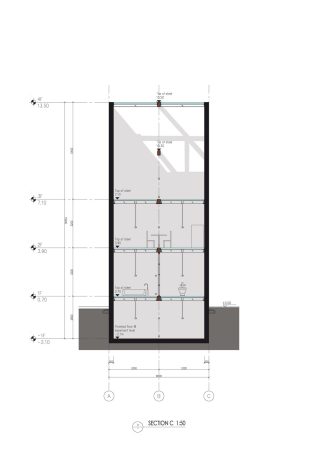 Vertical Glass House Description, Chang/FCJZ, Shinkenchiku Residential Design Competition, Glas, Beton, Atelier FCJZ, Japan Architect Magazine, Yung Ho Chang, Architektur aus China, Bunker, Shanghai, Peking, Wohnexperiment, Monolith, Expo, Privat, Glasboden, Himmel, Fenster, Baunetz, Polina Goldberg, Architektur, Betonfassade, Brutalismus