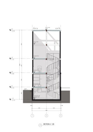 Vertical Glass House Description, Chang/FCJZ, Shinkenchiku Residential Design Competition, Glas, Beton, Atelier FCJZ, Japan Architect Magazine, Yung Ho Chang, Architektur aus China, Bunker, Shanghai, Peking, Wohnexperiment, Monolith, Expo, Privat, Glasboden, Himmel, Fenster, Baunetz, Polina Goldberg, Architektur, Betonfassade, Brutalismus