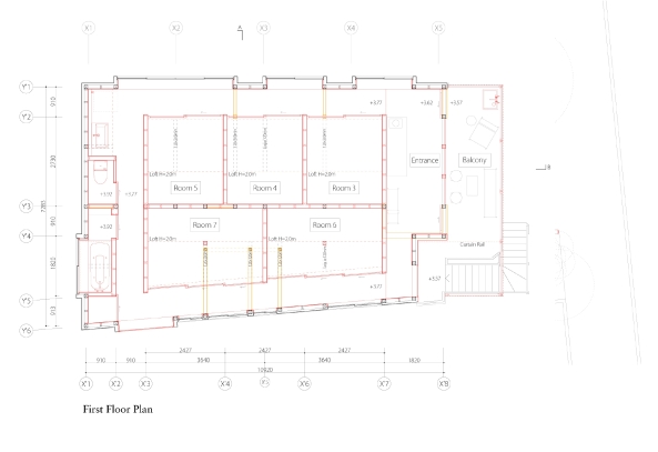 Japan, Hous for seven people, mnm Mio Tsuneyama, Baugruppe, Stahlbau, Leben und Arbeiten, Holzkonstruktion, Stahlbau, Sichtbeton, Sperrholz, Madeleine Kessler